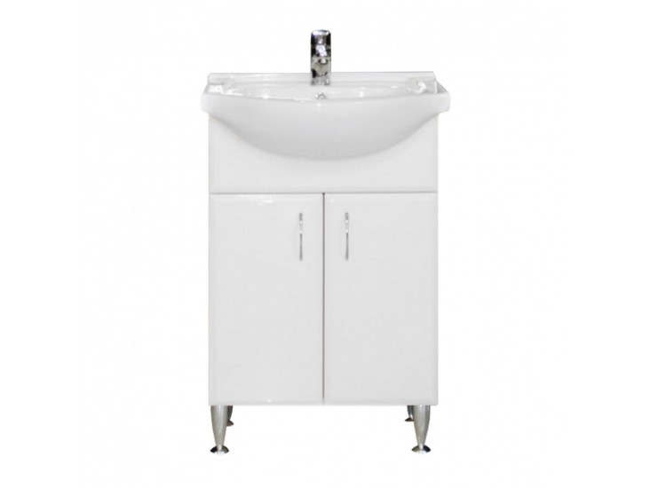Bianca Plus 55 alsó szekrény mosdóval, magasfényű fehér színben