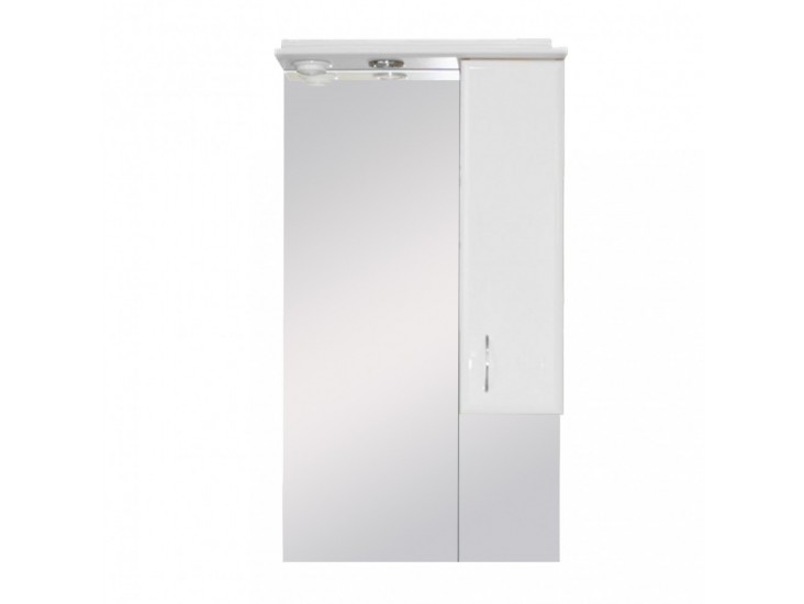 Bianca Plus 55 fürdőszoba bútor felsőszekrény, magasfényű fehér színben, jobbos nyitásirány