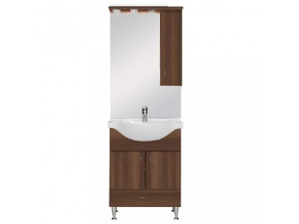 Bianca Plus 65 komplett fürdőszobabútor, aida dió színben, jobbos nyitási irány