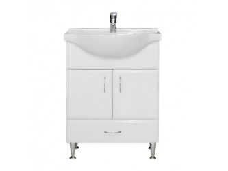 Bianca Plus 65 alsó szekrény mosdóval, magasfényű fehér színben