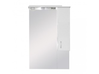 Bianca Plus 65 fürdőszoba bútor felsőszekrény, magasfényű fehér színben, jobbos nyitásirány