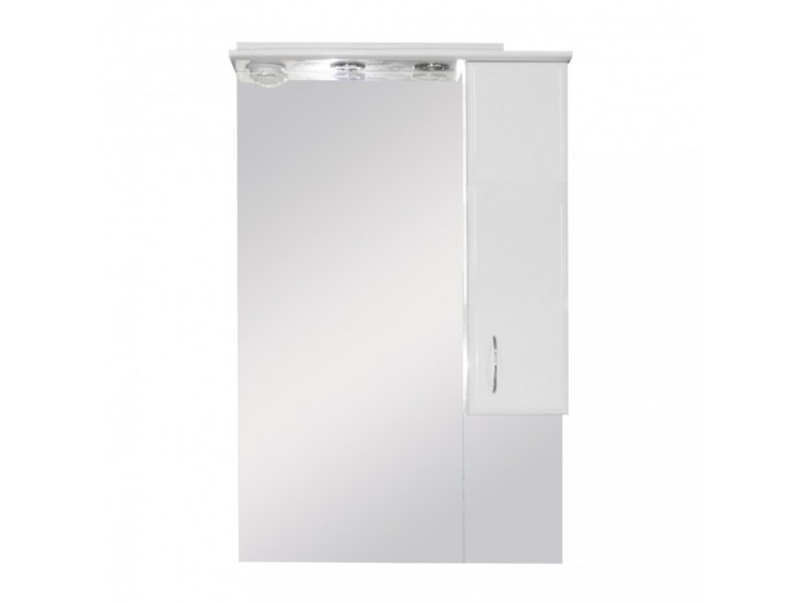 Bianca Plus 65 fürdőszoba bútor felsőszekrény, magasfényű fehér színben, jobbos nyitásirány