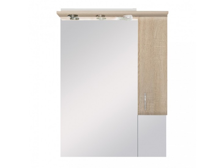 Bianca Plus 75 fürdőszoba bútor felsőszekrény, sonoma tölgy színben, jobbos nyitásirány