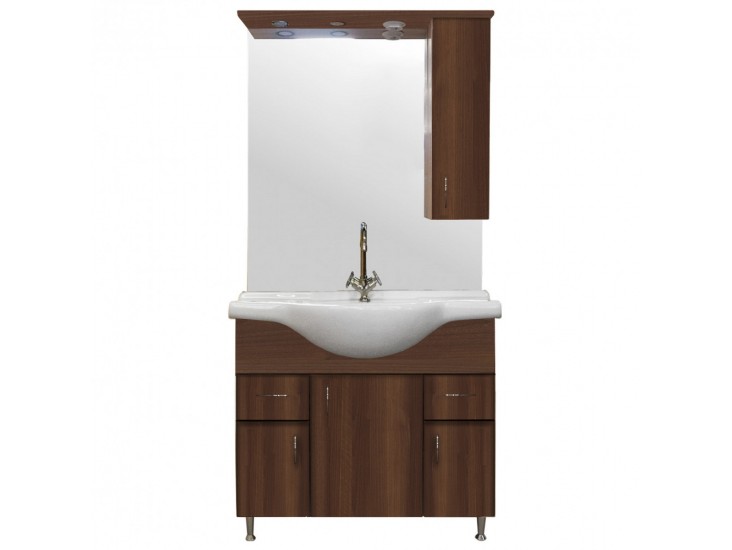 Bianca Plus 85 komplett fürdőszobabútor, aida dió színben, jobbos nyitási irány