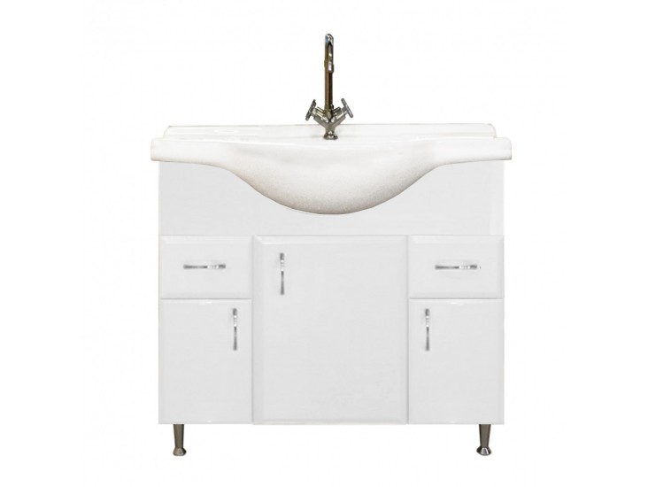 Bianca Plus 85 alsó szekrény mosdóval, magasfényű fehér színben