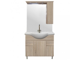 Bianca Plus 85 komplett fürdőszobabútor, sonoma tölgy színben, jobbos nyitási irány