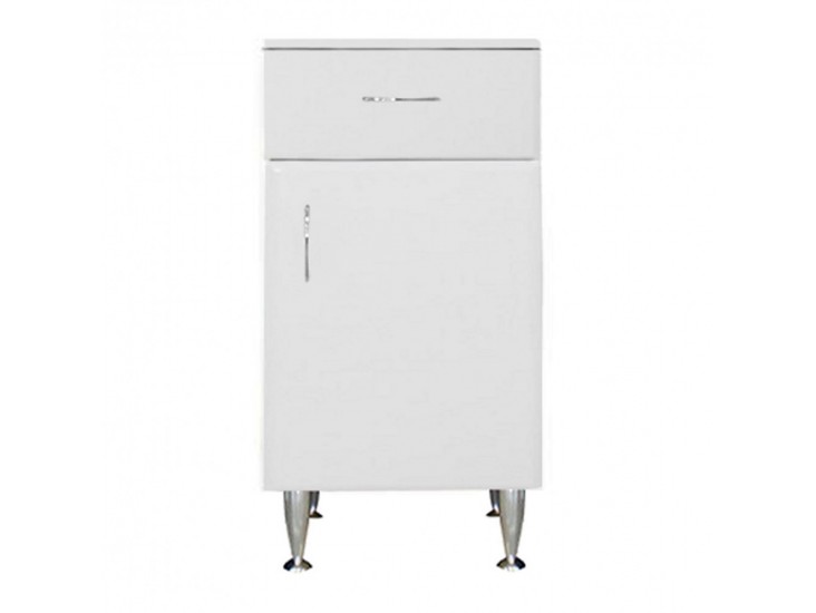 Bianca Plus 45 alacsony szekrény 1 ajtóval, 1 fiókkal, magasfényű fehér színben, jobbos