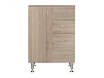 Bianca Plus 60 alacsony szekrény 1 ajtóval, 4 fiókkal,sonoma tölgy színben, balos