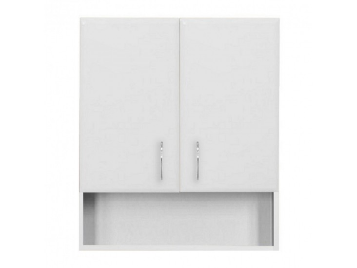 Bianca Plus 60-as Faliszekrény 2 ajtóval, nyitott alsó résszel, magasfényű fehér színben