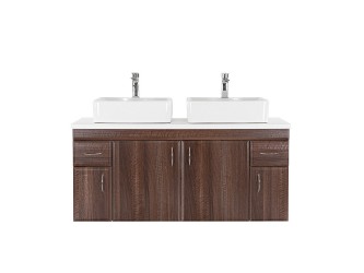 Bianco 130 alsó szekrény mosdó nélkül aida dió fehér munkalappal