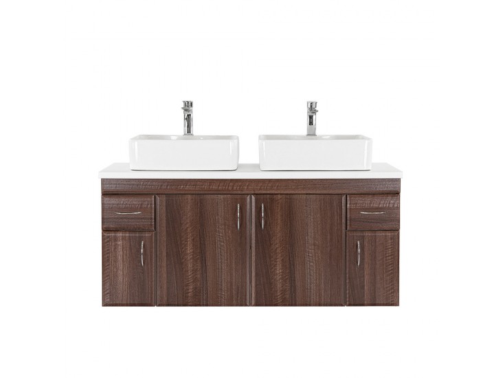 Bianco 130 alsó szekrény mosdó nélkül aida dió fehér munkalappal