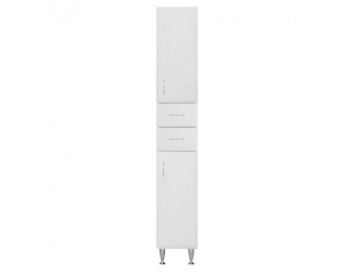 Bianca Plus 30 magas szekrény 2 ajtóval, 2 fiókkal, magasfényű fehér színben, jobbos