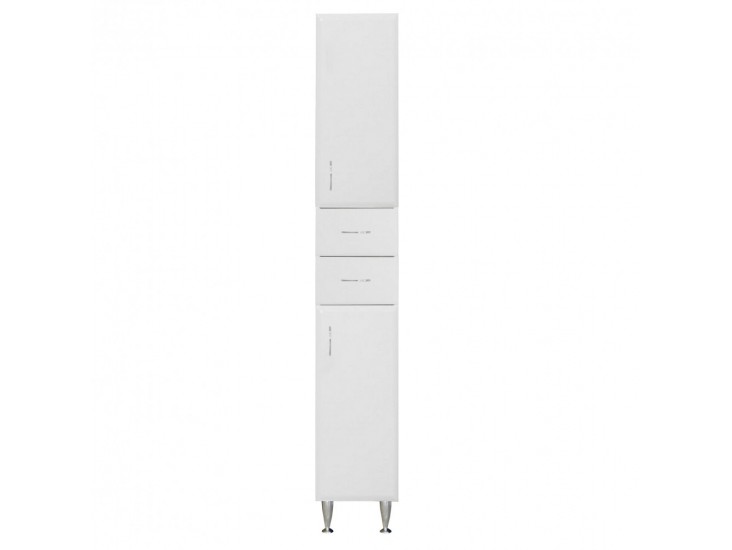 Bianca Plus 30 magas szekrény 2 ajtóval, 2 fiókkal, magasfényű fehér színben, jobbos