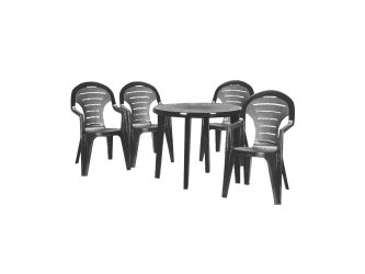 Bonaire 4+1 kerti bútor garnitúra, grafit színben