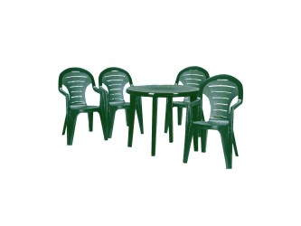 Bonaire 4+1 kerti bútor garnitúra, sötét zöld színben