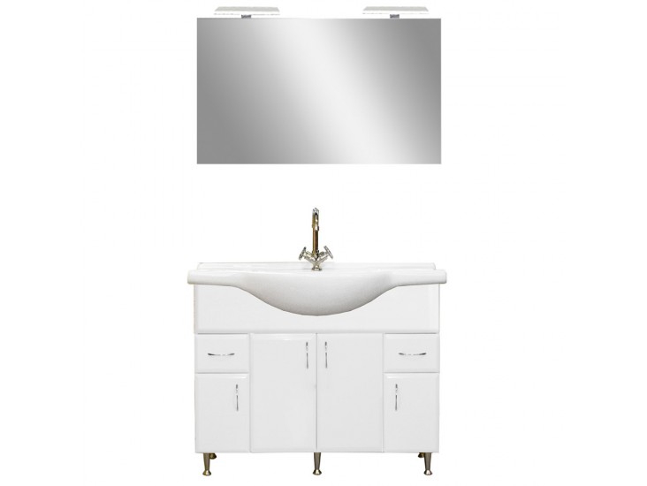 Bianca Prime 105 komplett fürdőszobabútor, magasfényű fehér színben