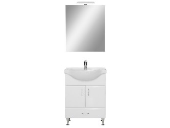 Bianca Prime 65 komplett fürdőszobabútor, magasfényű fehér színben