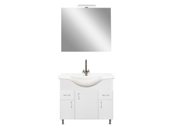 Bianca Prime 85 komplett fürdőszobabútor, magasfényű fehér színben