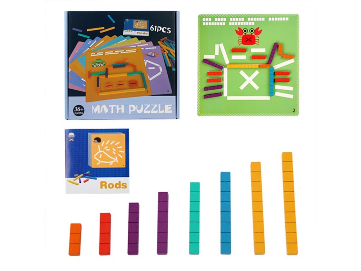 Számolórúd kirakó számtani oktató fajáték