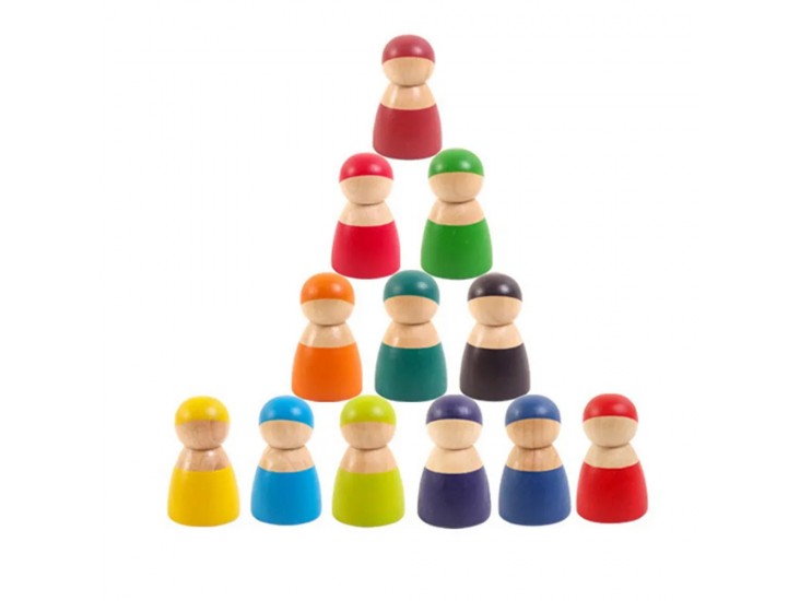 12 barát színes Montessori fafigura