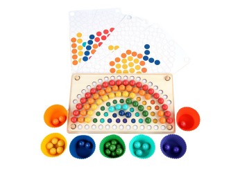 Szivárványos golyó mozaik kirakó Montessori fajáték