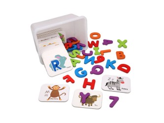 Betűk és számok angol nyelvű oktatójáték kártyákkal