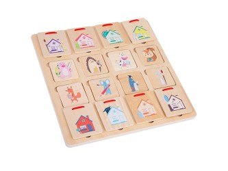 Hol bújt el, nyitogatós logikai fajáték