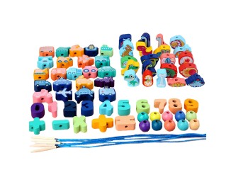 Fűzős fajáték formák és számok 138 db