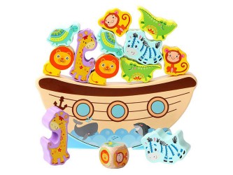 Egyensúlyozó fejlesztő fajáték, bárka állatokkal