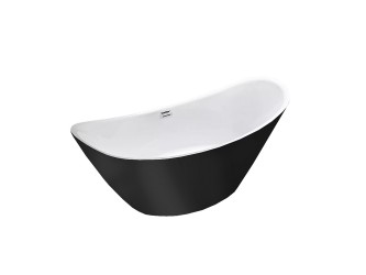 Flow szabadon álló fürdőkád 170x75x72 cm fekete