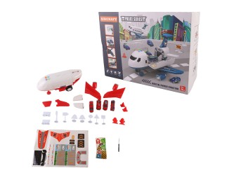 Tűzoltó szállító repülőgép, 4 tűzoltóautóval, kiegészítőkkel, fény- és hanghatásokkal