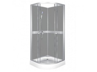 CLASSIC 80 GREY hátfalas zuhanykabin tálcával, csapteleppel