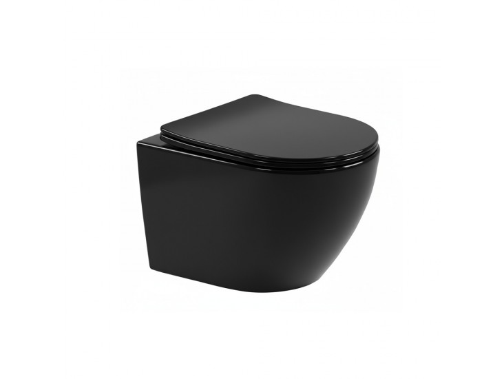 Delano fali rimless WC soft-close ülőkével fekete