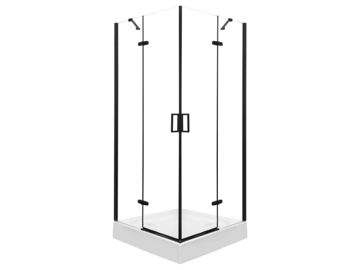 Flow Black szögletes nyílóajtós zuhanykabin 90 cm