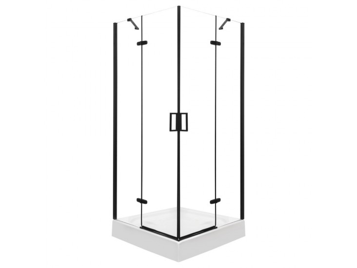 Flow Black szögletes nyílóajtós zuhanykabin 80 cm
