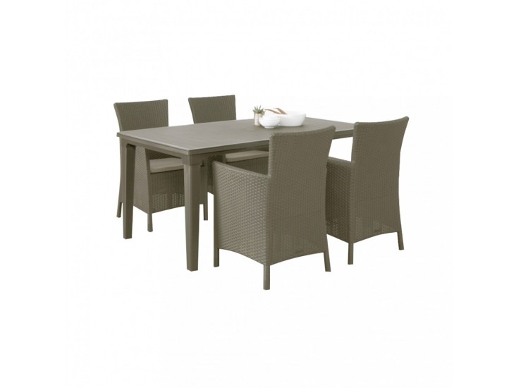 Futura 4+1 kerti bútor garnitúra cappuccino színben