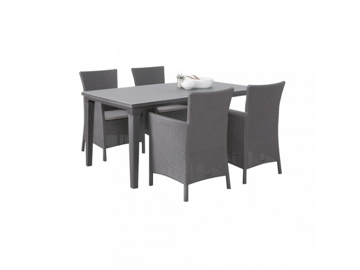 Futura 4+1 kerti bútor garnitúra grafit színben