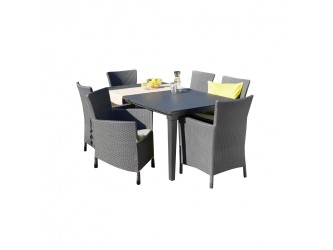 Futura 6+1 kerti bútor garnitúra grafit színben