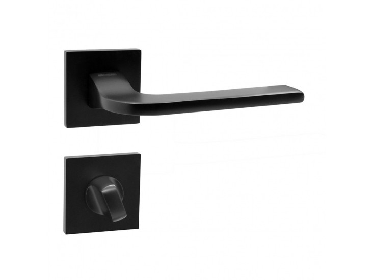 Fekete négyzetrozettás WC kilincs