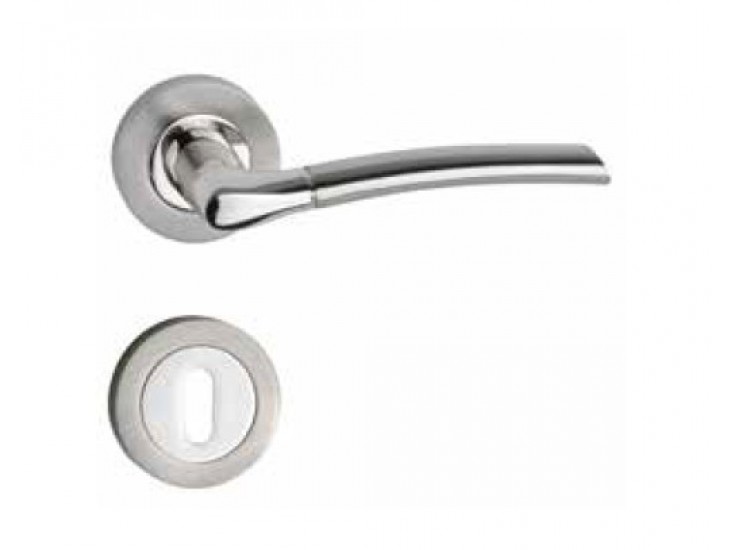 Króm-inox körrozettás BB kilincs