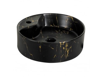 KR-138 kerámia design mosdó fekete-arany márvány mintával