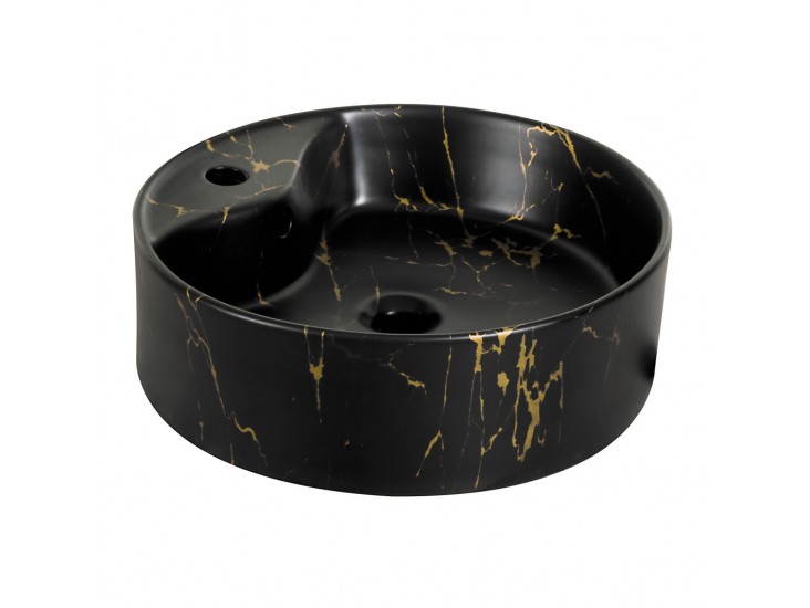 KR-138 kerámia design mosdó fekete-arany márvány mintával