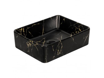 KR-182 kerámia design mosdó fekete-arany márvány mintával