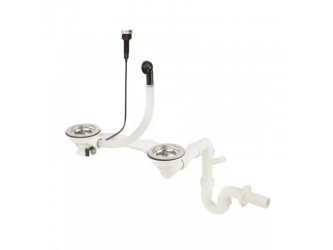 Szifon 2 medencés mosogatóhoz automata leeresztővel