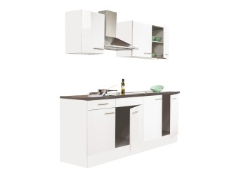 Yorki 210 konyhabútor fehér korpusz,selyemfényű fehér fronttal