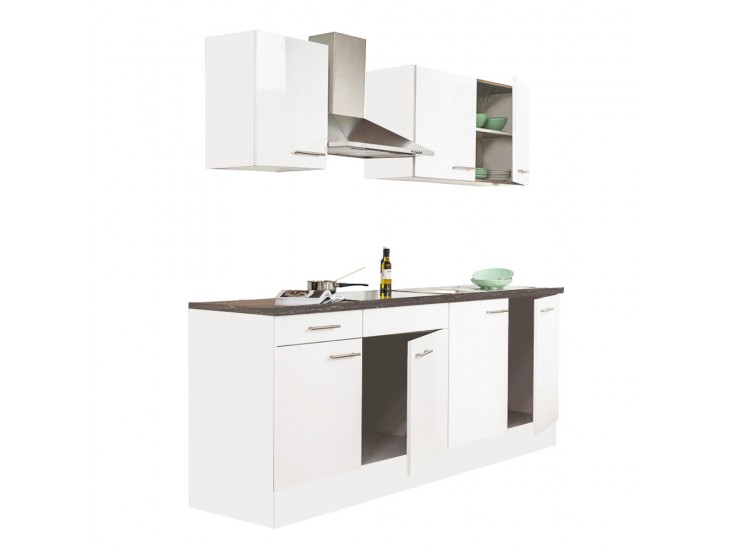 Yorki 210 konyhabútor fehér korpusz,selyemfényű fehér fronttal