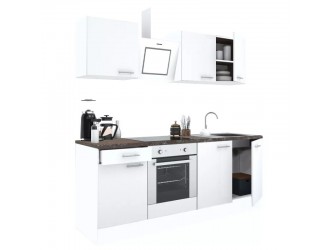 Yorki 210 konyhabútor fehér korpusz,selyemfényű fehér fronttal alsó sütős elemmel