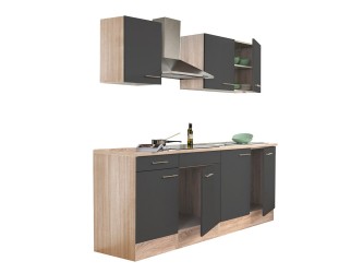 Yorki 210 konyhabútor sonoma tölgy korpusz,selyemfényű antracit fronttal