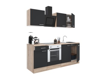 Yorki 210 konyhabútor sonoma tölgy korpusz,selyemfényű antracit fronttal alsó sütős elemmel