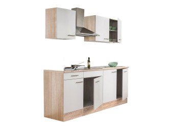 Yorki 210 konyhabútor sonoma tölgy korpusz,selyemfényű fehér fronttal